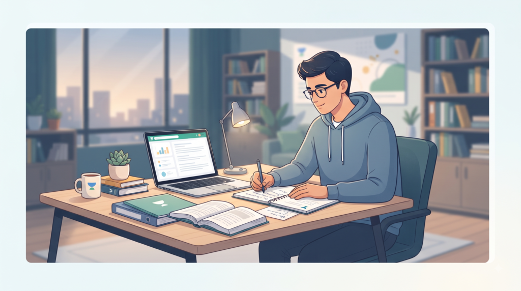Student checking online exam subscription details on a laptop to apply an Unacademy referral code.